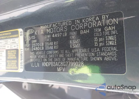 2016 Kia Sportage Lx из США, поврежденный, VIN KNDPB3AC8G7799028